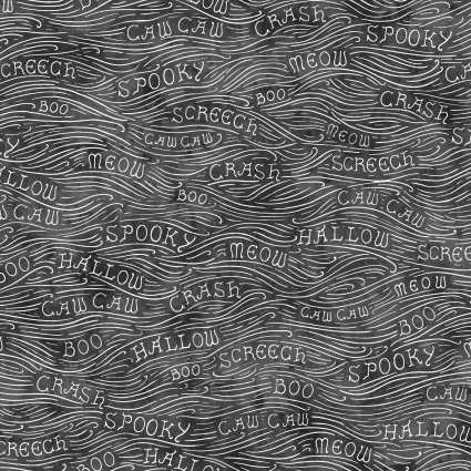 Maywood Studio Fabric - Spooky Hallow - Spooky Sounds Black