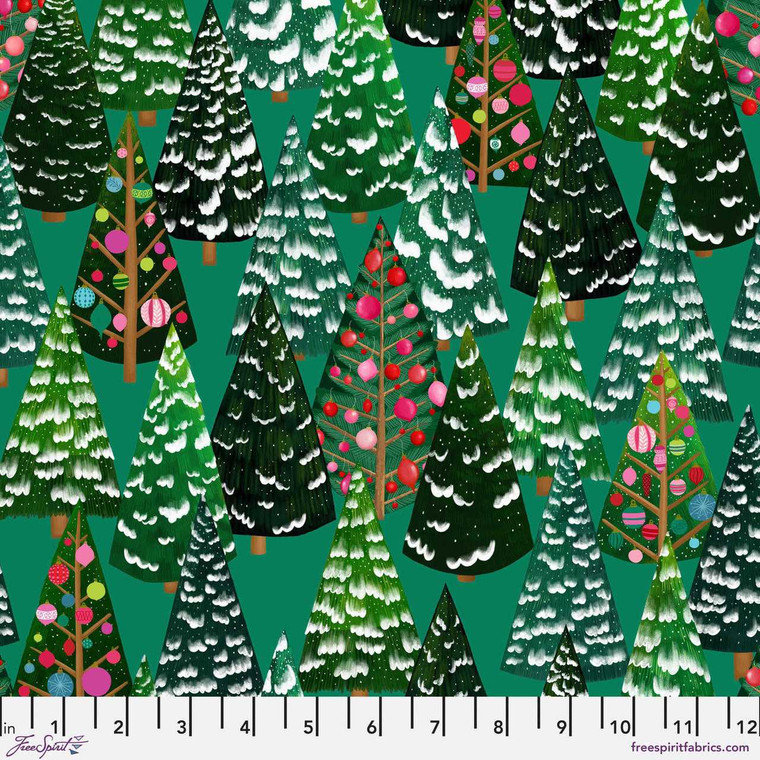 Free Spirit Fabric - Holiday Fir - Green || Woodland Holiday