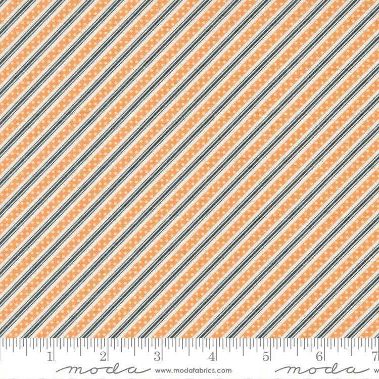 Moda Fabric - Harvest Moon - Stripe Pumpkin Midnight