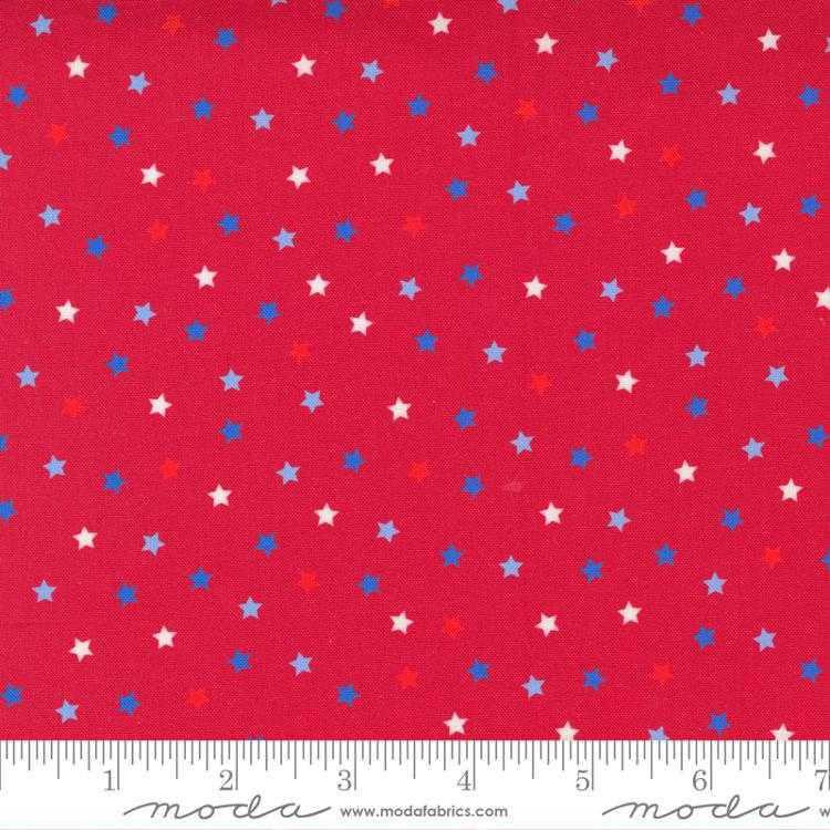 Moda Fabric - Holiday Americana Multi Stars - Red