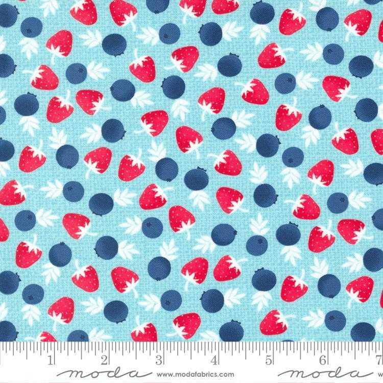 Moda Fabric - Berry Basket - Berries Blue Raspberry