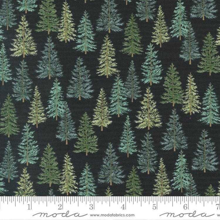 Moda Fabric - Holidays At Home - Trees Charcoal Black