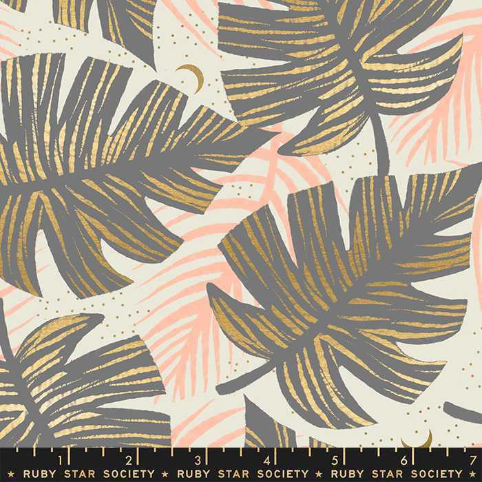 Ruby Star Society Fabric - Florida Shade Palms - Slate Gray