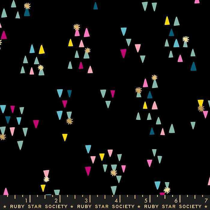 Ruby Star Society Fabric - Birthday Hats Black