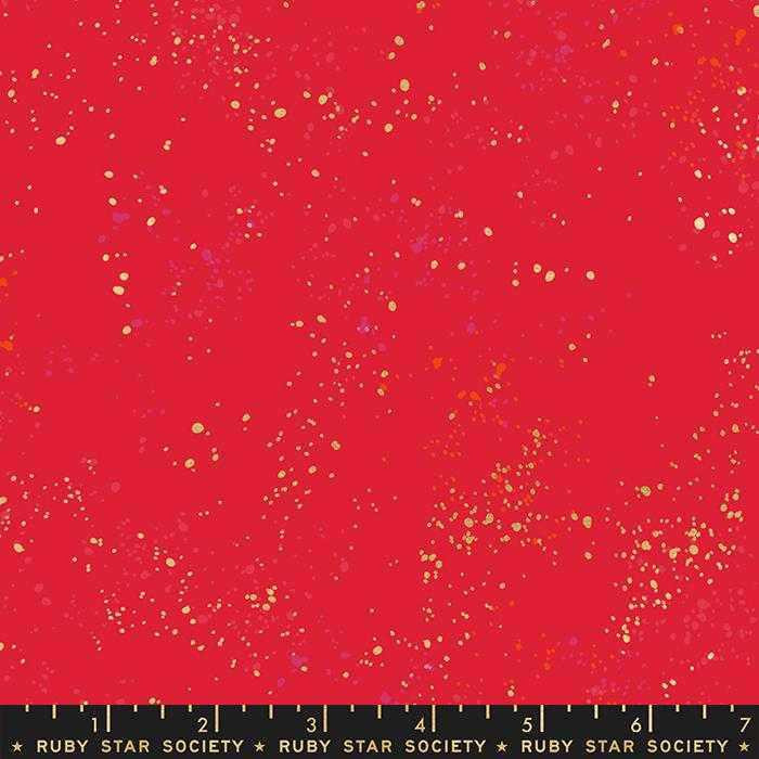 Ruby Star Society Fabric - Speckled - Metallic Scarlet