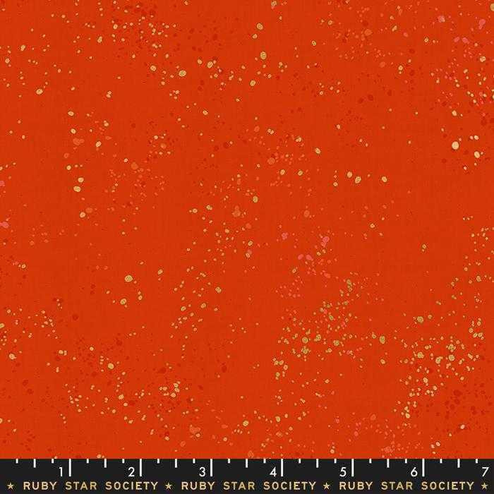Ruby Star Society Fabric - Speckled - Metallic Warm Red