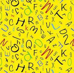 QT Fabric - Alphabet Soup - Alphabet Toss Yello