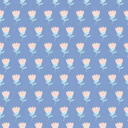 Riley Blake Designs Fabric - Mulberry Lane Tulips Blue