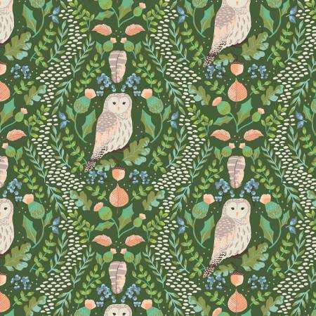 Riley Blake Designs Fabric - Wildwood Wander Hidden Owl Green