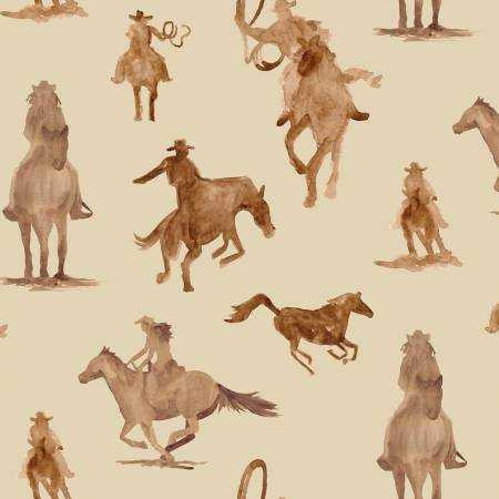 Riley Blake Designs Fabric - Ride The Range Main Cream