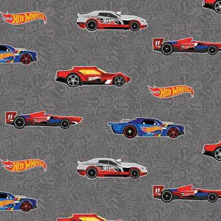 Riley Blake Designs Fabric - Hot Wheels Main Gray