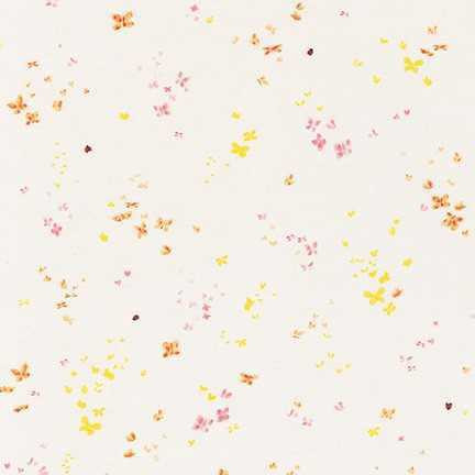 Robert Kaufman Fabric - A Little Rain - Butterflies - Natural