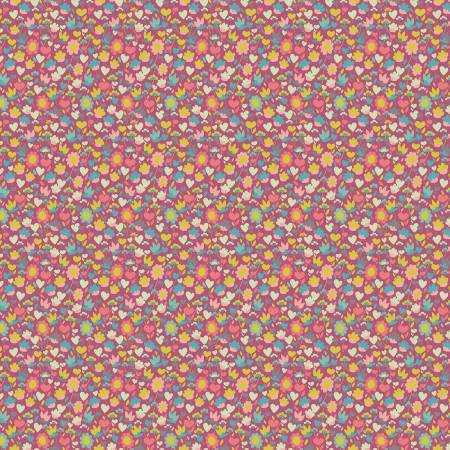 Windham Fabric - Solstice Buttercup - Fuchsia