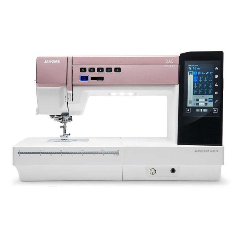 Janome Horizon Memory Craft 9410QC Sewing and Quilting Machine with Premier Package front view