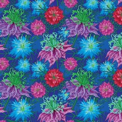 Contempo Fabric - Dahlia Blue - Not Your Mama's Garden II