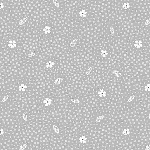 Benartex Fabric - Floret - Gray