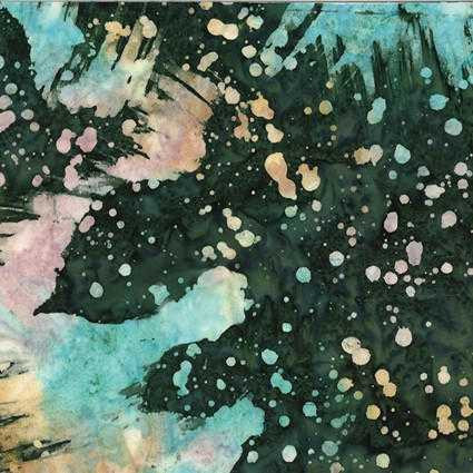 Benartex Fabric - Bali Paint Palette - Splatter Hunter Green