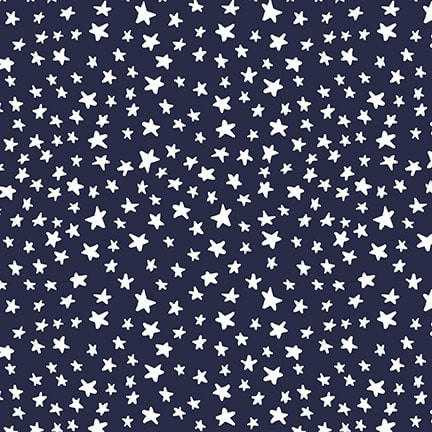 Blank Quilting Fabric - Camp USA || Stars on Navy