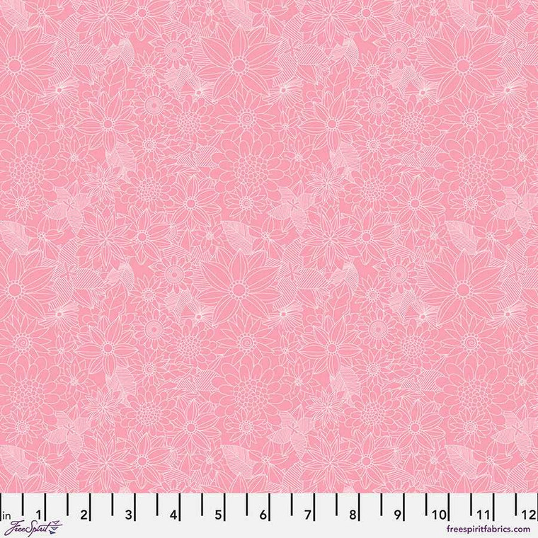 Free Spirit Fabric - Sigrid - Pink || Floral Pets