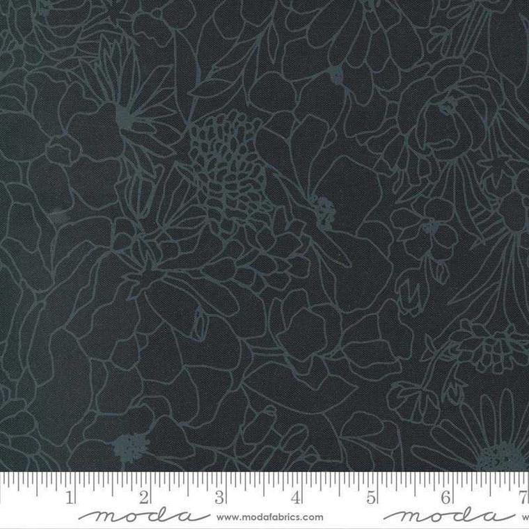 Moda Fabric - Gilded - Doodle Garden - Ink Black