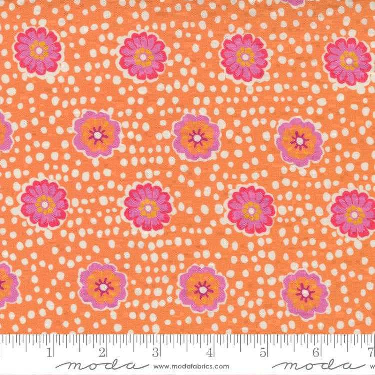 Moda Fabric - Paisley Rose - Flower Drops Floral Abstract - Melon