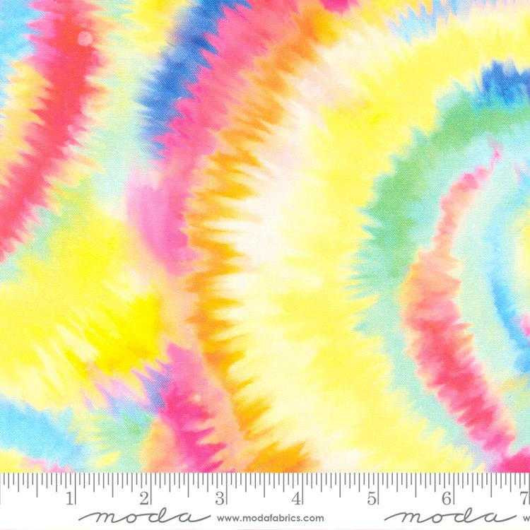 Moda Fabric - Whimsy Wonderland - Tie Dye Swirl - Rainbow