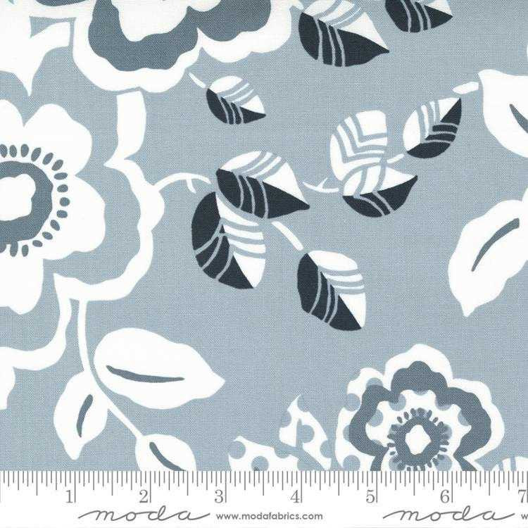 Moda Fabric - Concrete Jungle - Graffiti Flowers - Steel