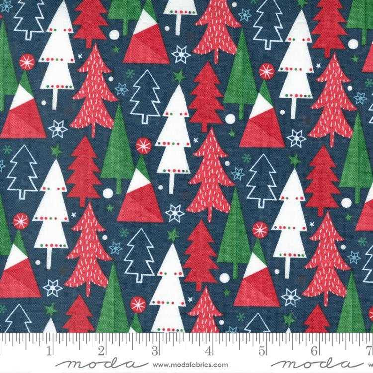 Moda Fabric - Hello Holidays - Trees Night Sky