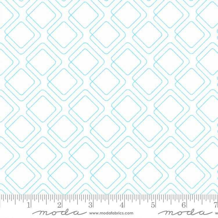 Moda Fabric - Rainbow Sherbet - Connected Squares - Moon Mist
