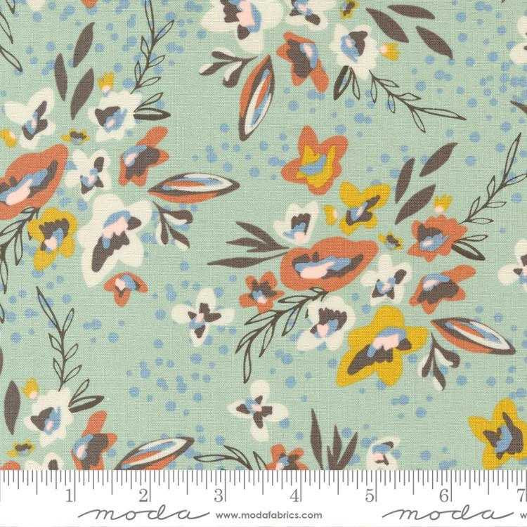 Moda Fabric - Dawn On The Prairie - Spray and Sprig - Rainy Mist