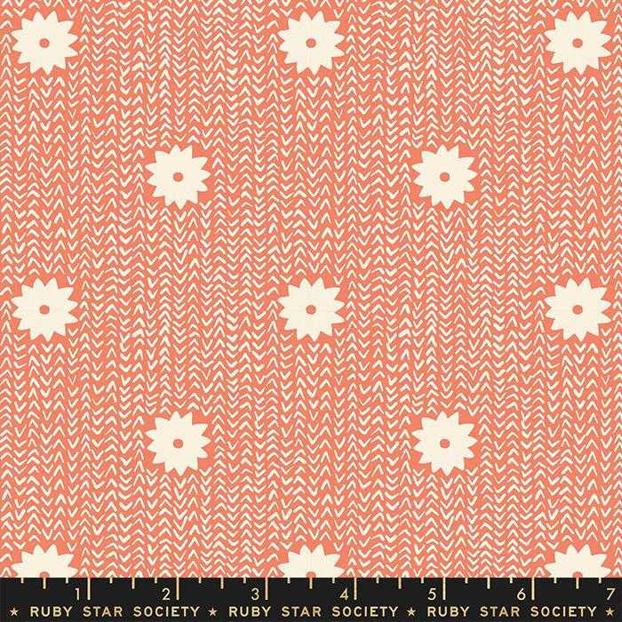Ruby Star Society Fabric - Winterglow - Cozy Stars Papaya