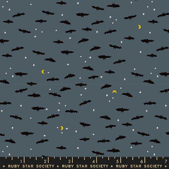 Ruby Star Society Fabric - Tiny Frights - Bats Halloween - Ghostly