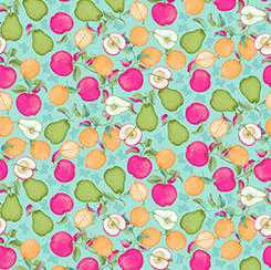 QT Fabric - Lollie's Garden - Fruit on Blue