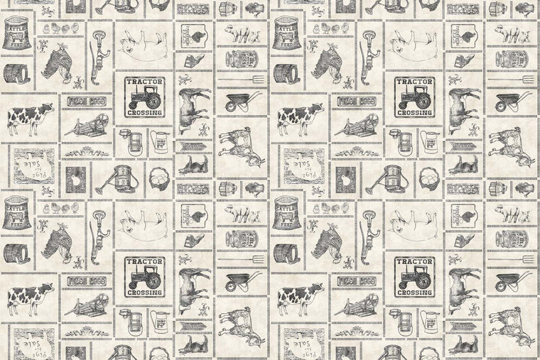 QT Fabric - COUNTRY FARM - FARM PATCH - CREAM