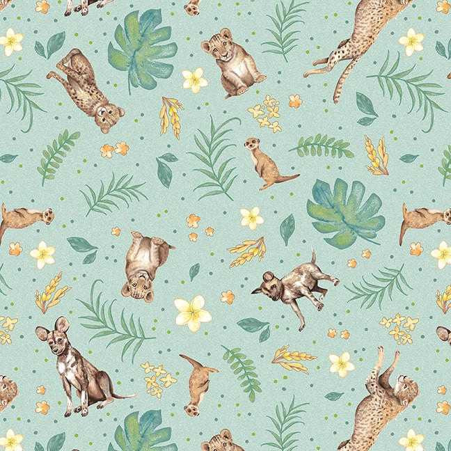 Studio E Fabric - All Big Things Start Small - Tossed Carnivores
