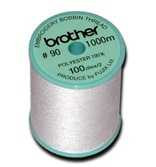 Brother EBTPE White 90 Weight Embroidery Bobbin Thread - 5 Spools