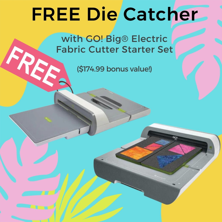 AccuQuilt GO! Big Electric Fabric Cutter Starter Set Aug Promo