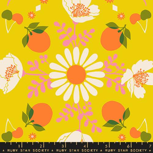 Moda Fabric - Juicy Retro Fruit Floral Golden Hour