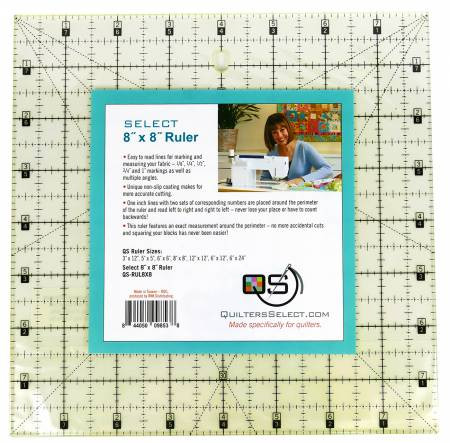 Quilters Select Non-Slip Ruler 8in x 8in