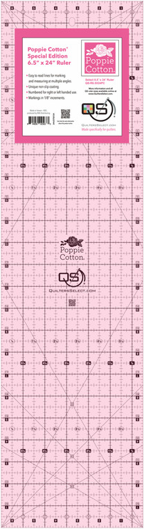 Quilters Select 6-1/2in x 24in Pink Non-Slip Ruler