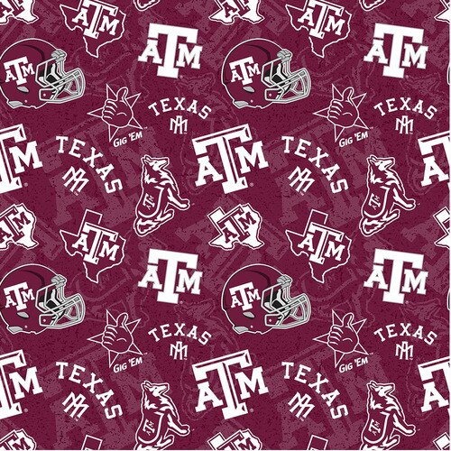 Texas A&M 1178 Helmets Cotton - Fabric Sykel