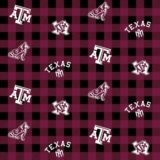 Texas A&M 1207 Cotton Buffalo Checker - Fabric Sykel