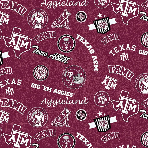 Texas A&M 1208 Aggies Home State Cotton - Fabric Sykel