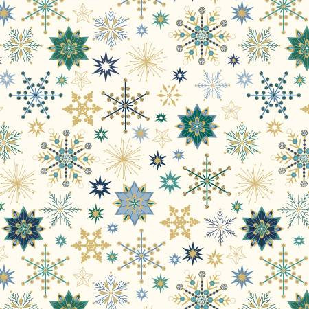 Deco The Halls Multi Snowflakes - P&B Fabric