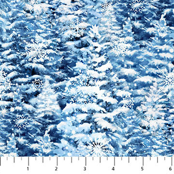All That Glitters Snow Covered Trees - Northcott Fabric