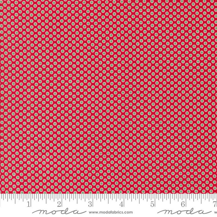 Kitty Christmas Dots Berry - Moda Fabric