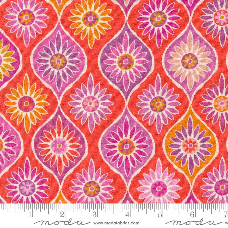Maeve Geometrics Flower Daisy Sadie Mandarin - Moda Fabrics