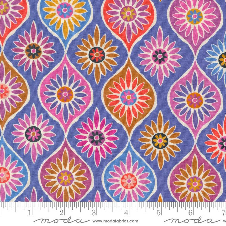 Maeve Geometrics Flower Daisy Sadie Periwinkle - Moda Fabrics