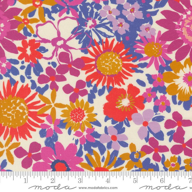 Maeve Sunflowers Daisies Phoebe Pearl - Moda Fabrics
