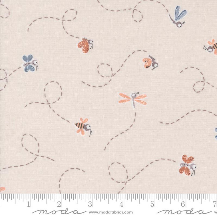 Chirp Bugs Fly High Cloud - Moda Fabric